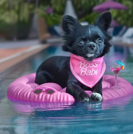 BOSS BABE DOG BANDANA by MOSHIQA DS (PINK)