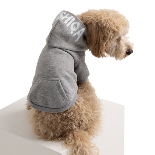 I WOOF U GREY PET HOODIE by MOSHIQA DS (GREY)