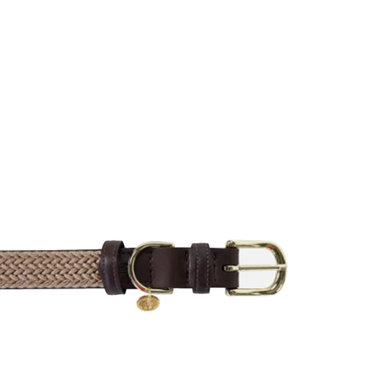 PLAITED NYLON DOG COLLAR by KENTUCKY WS (BEIGE)