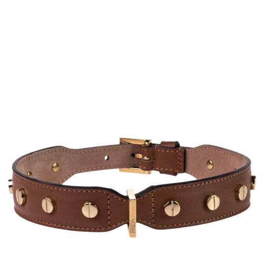 STUD SCREW COLLAR by FRIDA FIRENZE WS (BROWN)