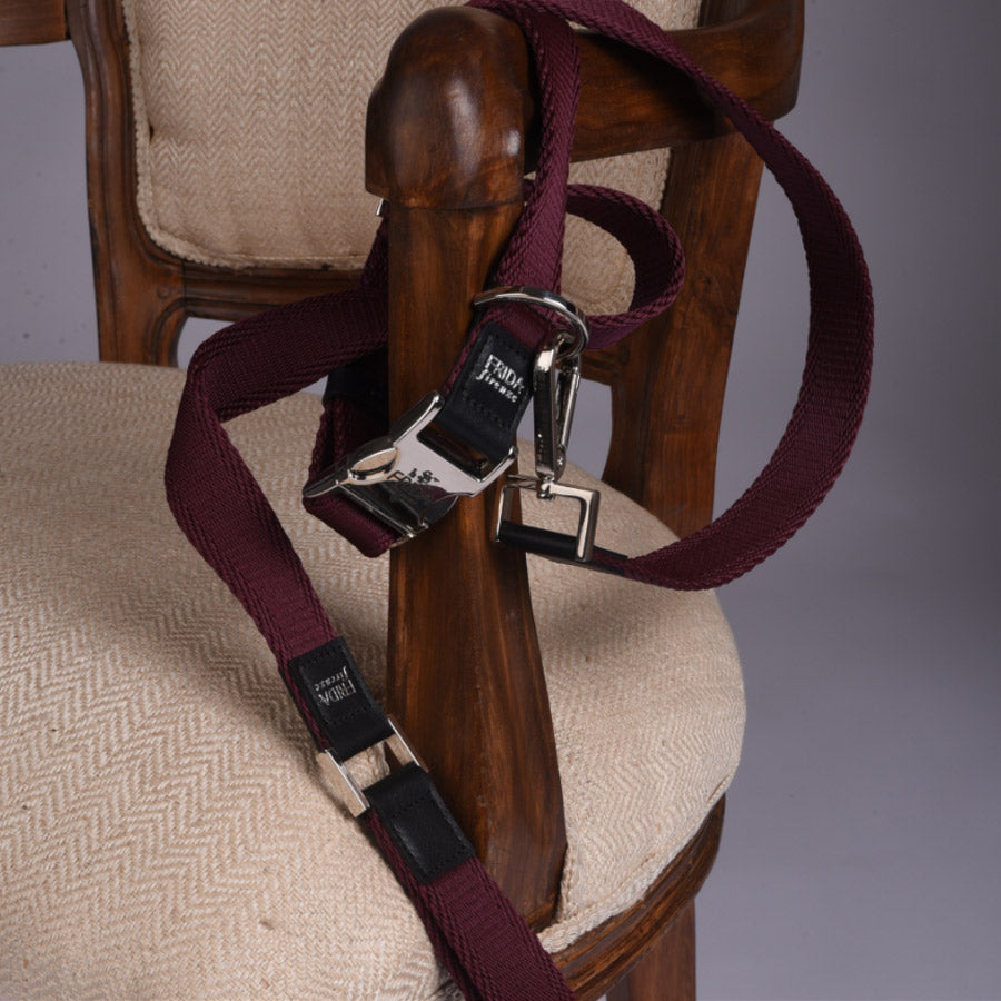 RIBBON CLASSIC LEASH by FRIDA FIRENZE WS (WINE)