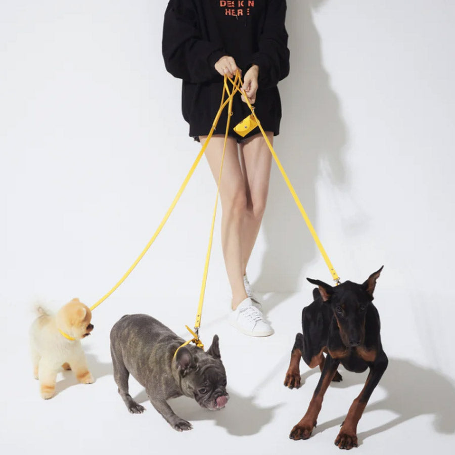 LEATHER LEASH by OVERGLAM (YELLOW)