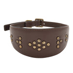 Load image into Gallery viewer, Leather Greyhound Collar by POLDO DOG COUTURE DS (BROWN )
