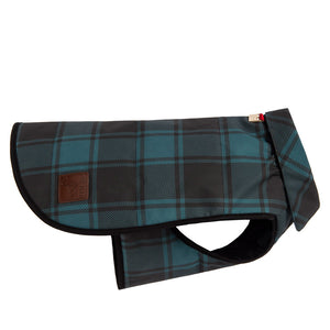 Tartan Raincoat by POLDO DOG COUTURE DS (GREEN STRIPES )