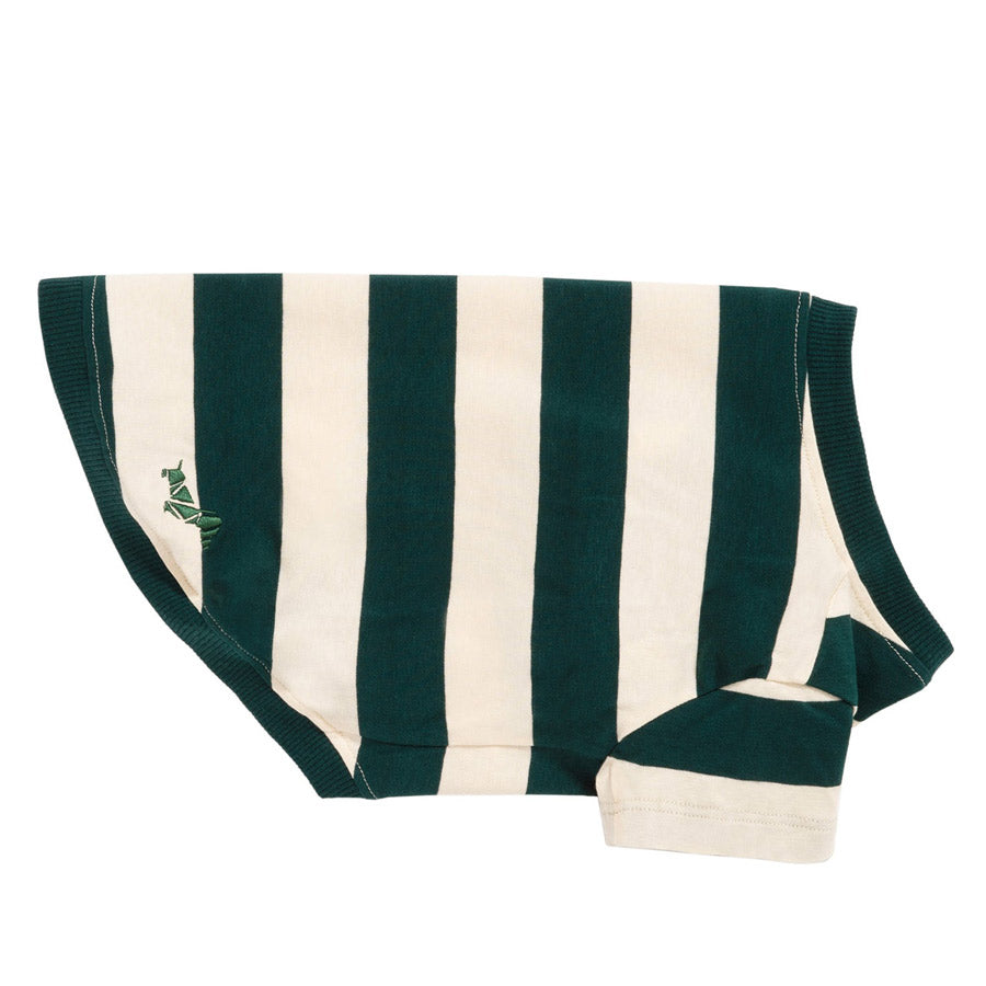 Calypso T-Shirt by POLDO DOG COUTURE DS (GREEN STRIPES )