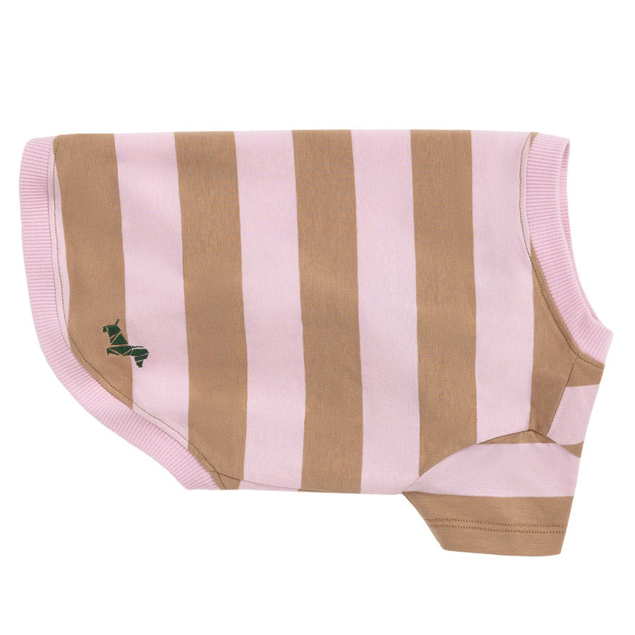 Calypso T-Shirt by POLDO DOG COUTURE DS (PINK STRIPES )