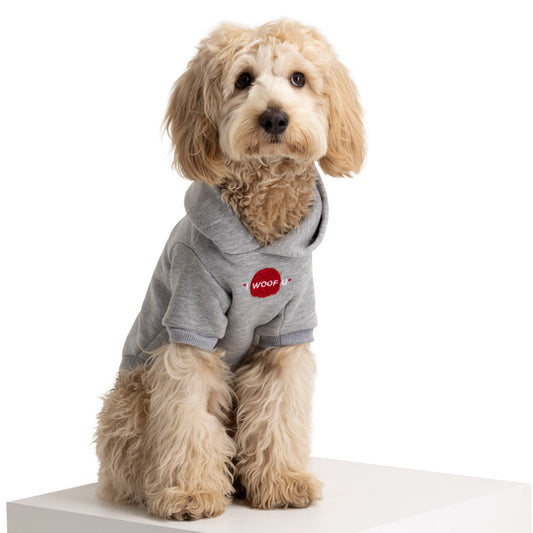 I WOOF U GREY PET HOODIE by MOSHIQA DS (GREY)