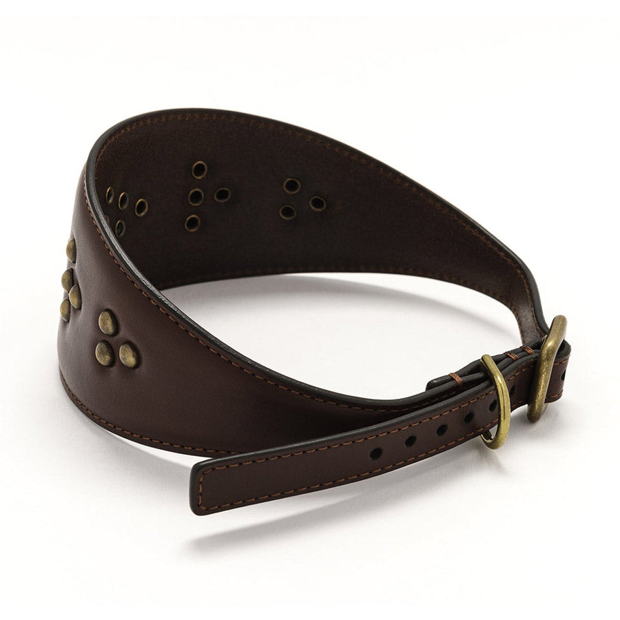 Leather Greyhound Collar by POLDO DOG COUTURE DS (BROWN )