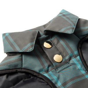 Tartan Raincoat by POLDO DOG COUTURE DS (GREEN STRIPES )