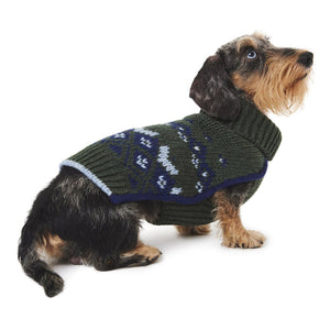 Intarsia Sweater by POLDO DOG COUTURE DS (DARK GREEN )