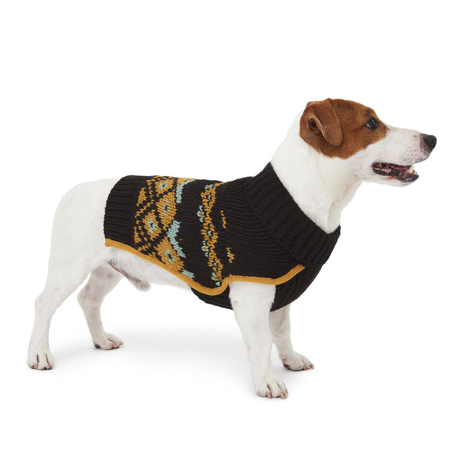 Intarsia Sweater by POLDO DOG COUTURE DS (BLACK )