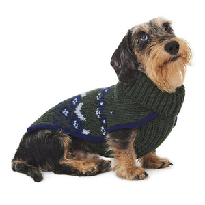 Intarsia Sweater by POLDO DOG COUTURE DS (DARK GREEN )