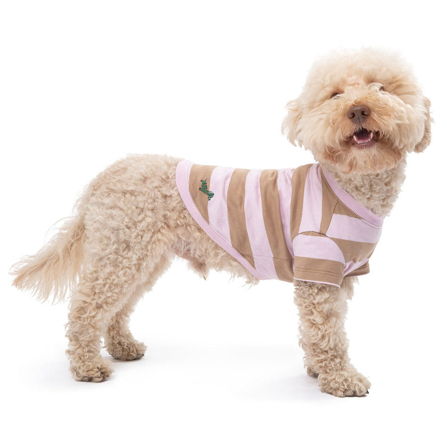 Calypso T-Shirt by POLDO DOG COUTURE DS (PINK STRIPES )