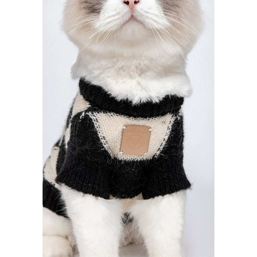 Mono Square Thin Knitwear by OVERGLAM DS (BLACK CREAM)