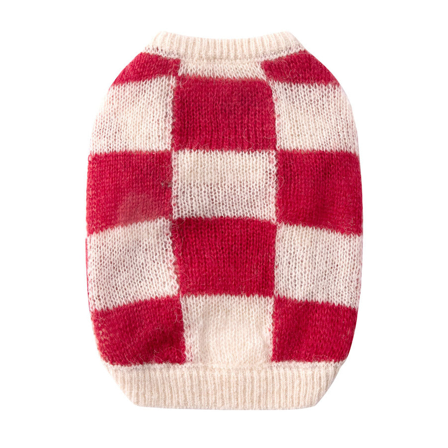Mono Square Thin Knitwear by OVERGLAM DS (RED CREAM)