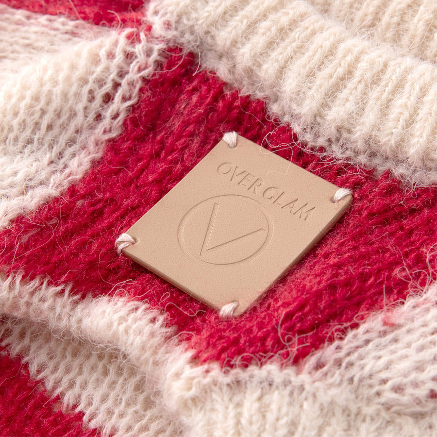 Mono Square Thin Knitwear by OVERGLAM DS (RED CREAM)