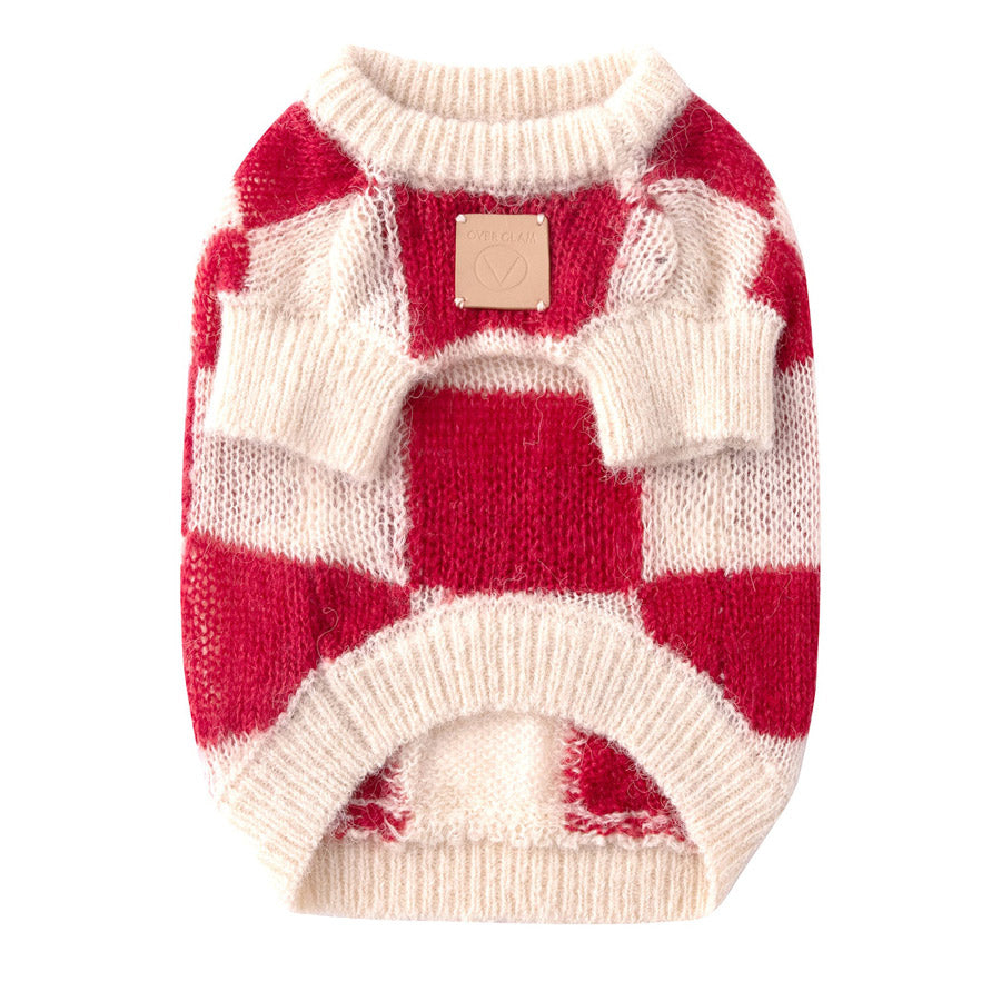 Mono Square Thin Knitwear by OVERGLAM DS (RED CREAM)