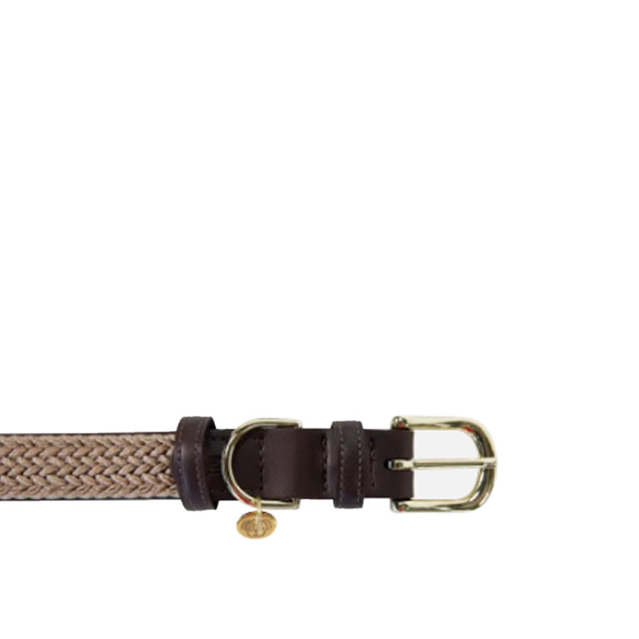 PLAITED NYLON DOG COLLAR by KENTUCKY WS (BEIGE)