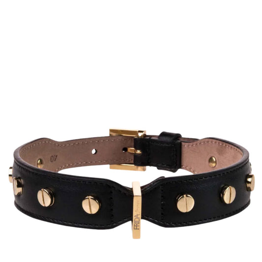 STUD SCREW COLLAR  by FRIDA FIRENZE WS (BLACK)