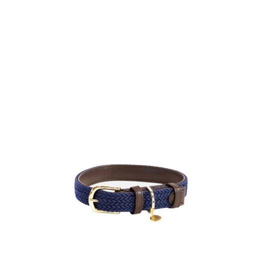 PLAITED NYLON DOG COLLAR by KENTUCKY WS (NAVY)