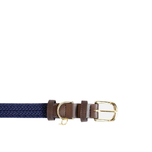 PLAITED NYLON DOG COLLAR by KENTUCKY WS (NAVY)