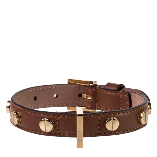 STUD SCREW COLLAR  by FRIDA FIRENZE WS (BROWN)
