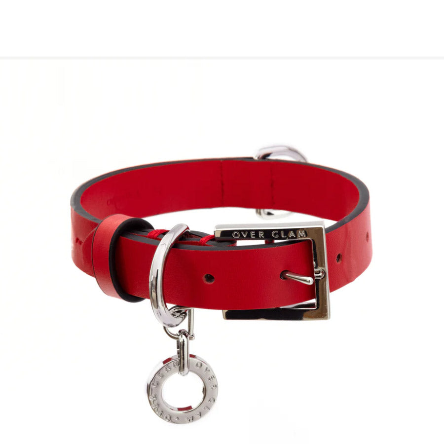 PREMIUM LEATHER COLLAR by OVERGLAM WDS (RED)