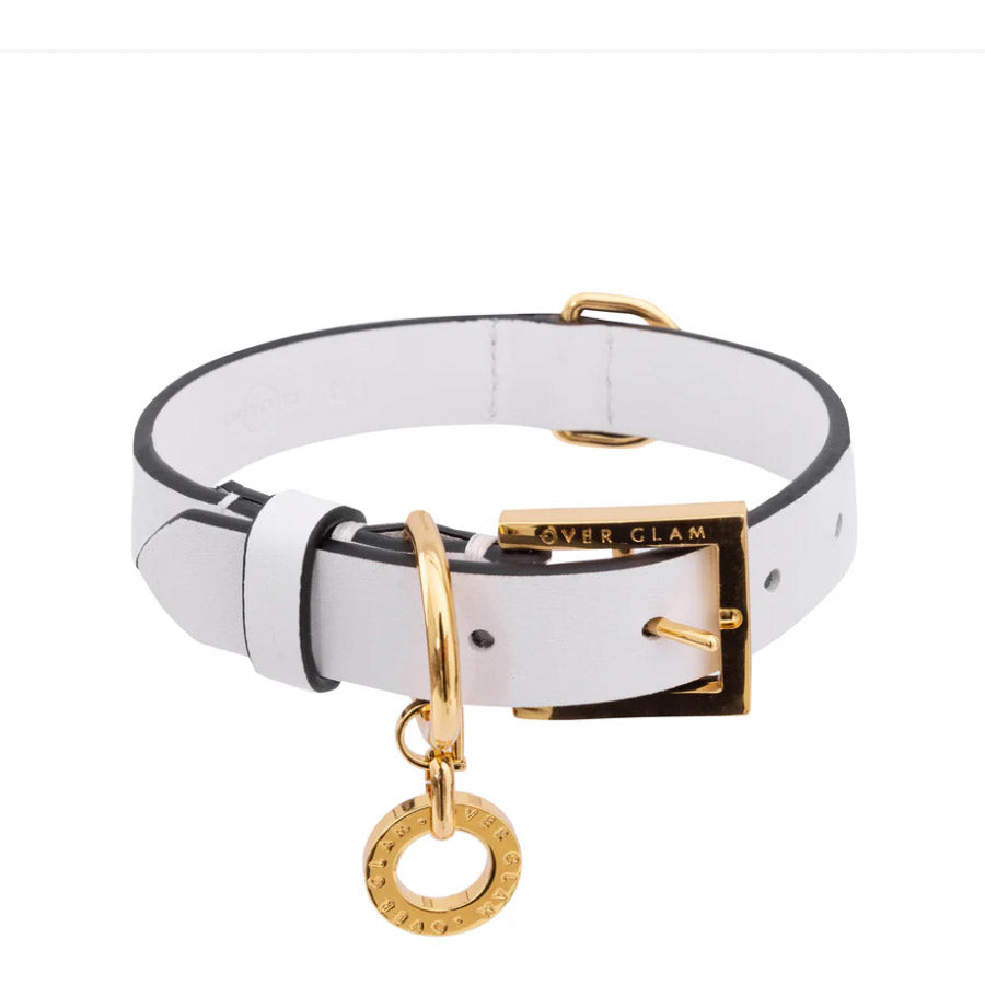 PREMIUM LEATHER COLLAR by OVERGLAM WDS (WHITE)