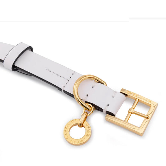 PREMIUM LEATHER COLLAR by OVERGLAM WDS (WHITE)