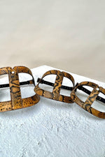 Load image into Gallery viewer, Noah Harness in Embossed Yellow &amp; Black Leather
