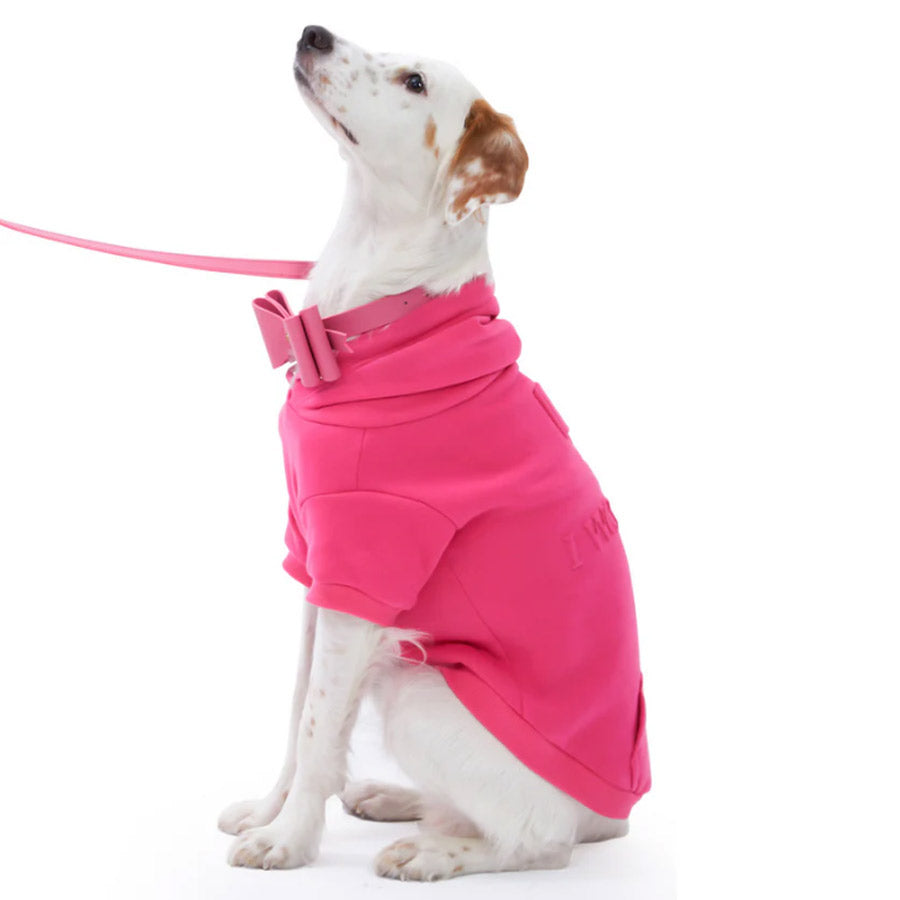 I WOOF U DOG HOODIE by MOSHIQA WDS (PINK)