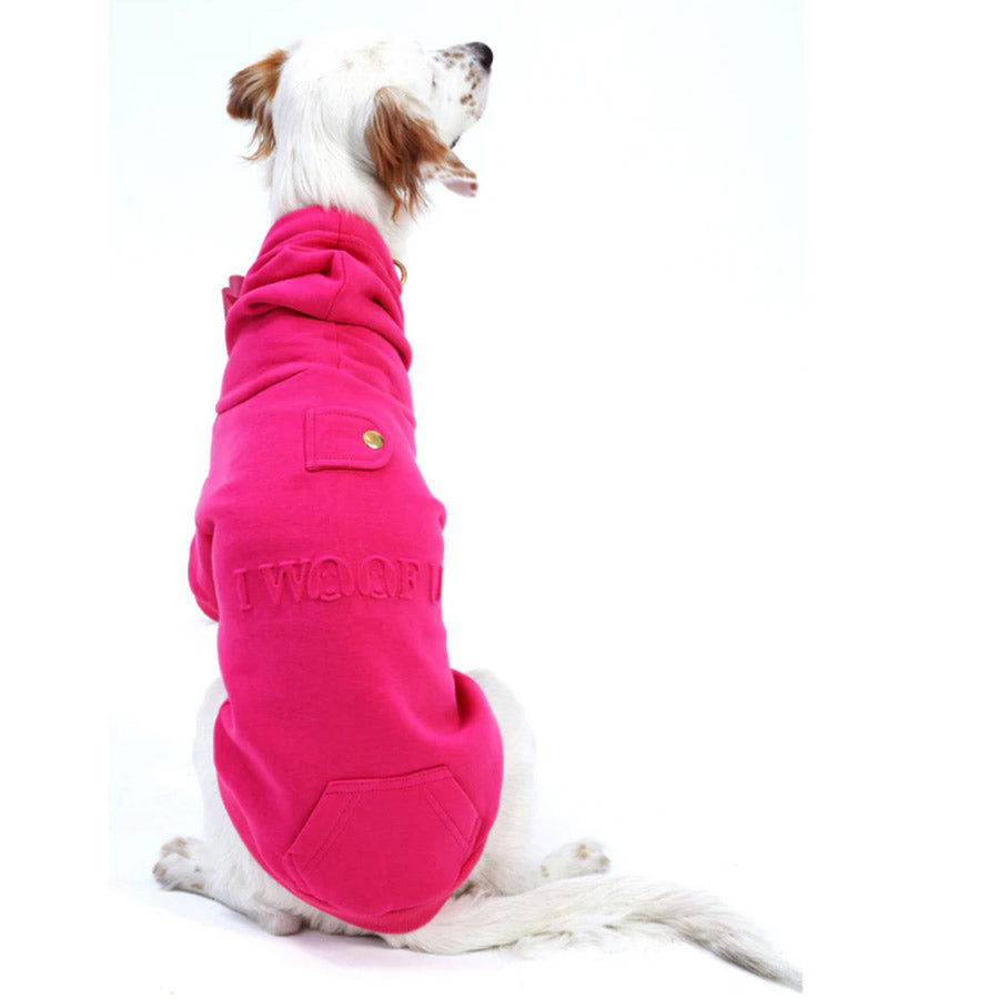 I WOOF U DOG HOODIE by MOSHIQA WDS (PINK)