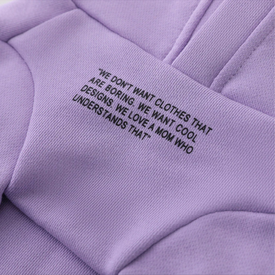 WITH SLOGAN HOODIE by OVERGLAM WDS (PURPLE)