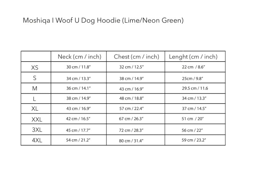 I WOOF U GREEN DOG HOODIE by MOSHIQA DS (GREEN)