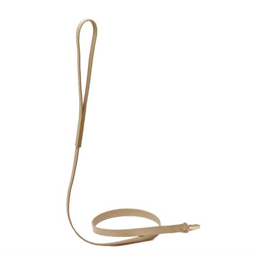 LEATHER LEASH by OVERGLAM (KHAKI)