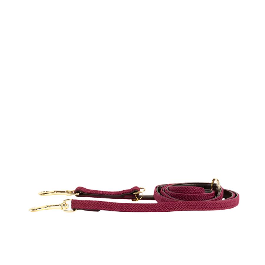 PLAITED NYLON DOG LEASH 200CM by KENTUCKY WS (BORDEAUX)