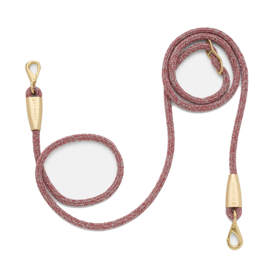 EVERY ADJUSTABLE ROPE LEASH by BY SCOUT WS (RED BLEND)