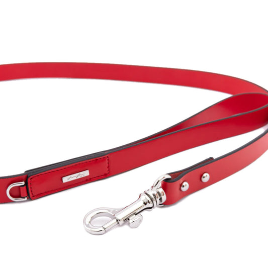 PREMIUM LEATHER LEASH by OVERGLAM WDS (RED)
