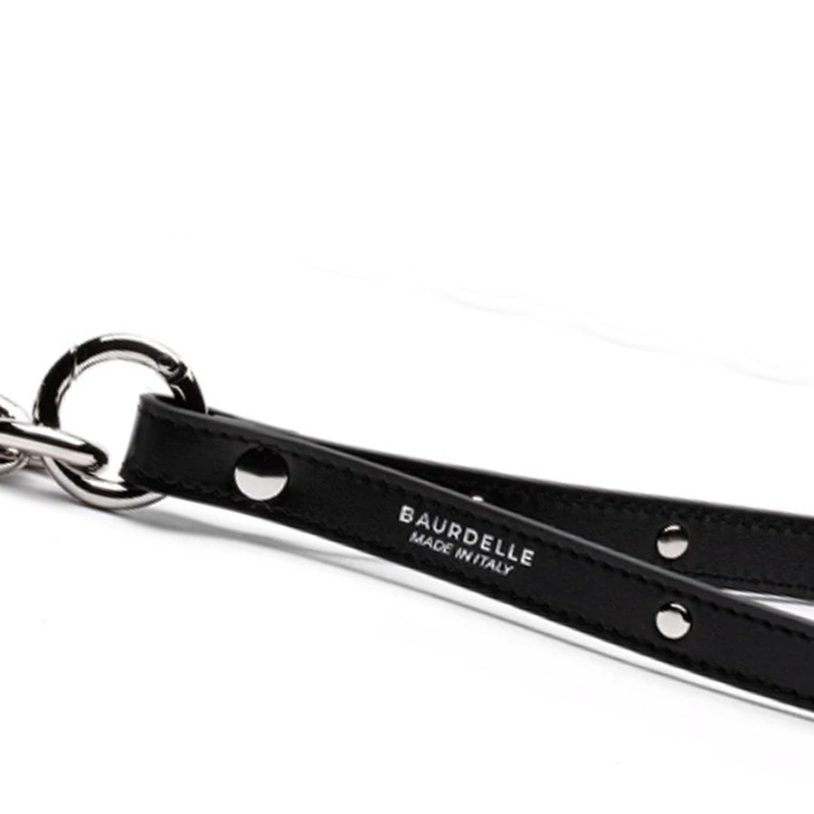 LEASH WITH CHAIN by BAURDELLE WS (BLACK)
