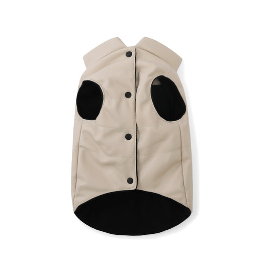 Sleeveless Leather Jacket by OVERGLAM DS (CREAM)