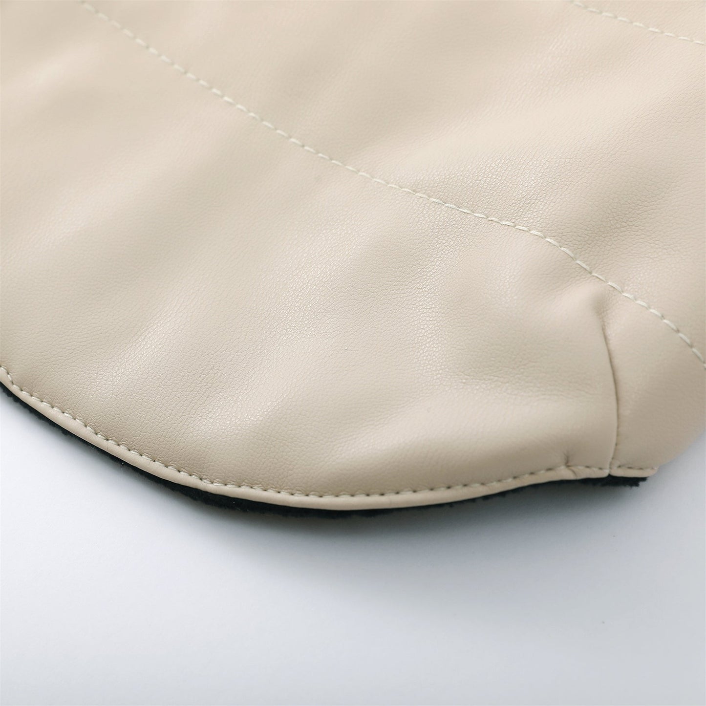 Sleeveless Leather Jacket by OVERGLAM DS (CREAM)