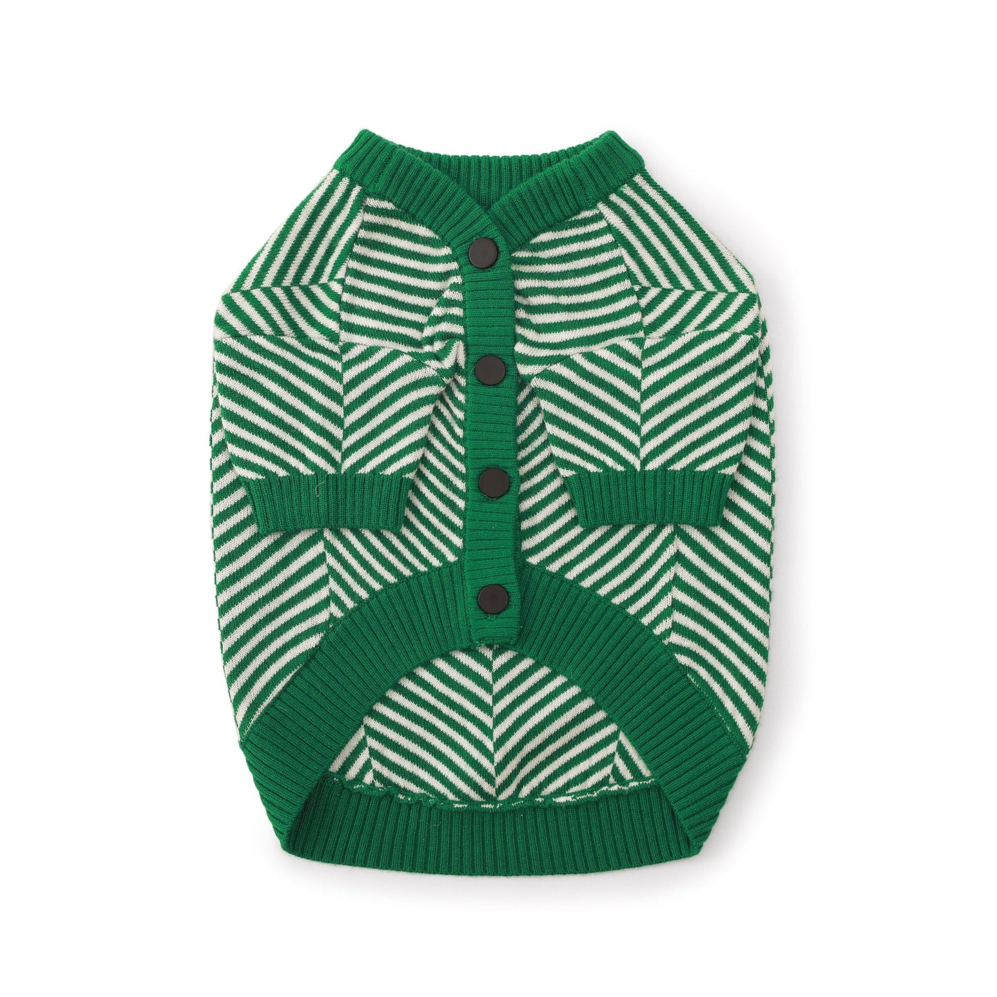 Zig-Zag Cardigan Sweater by OVERGLAM DS (GREEN WHITE)