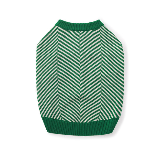 Zig-Zag Cardigan Sweater by OVERGLAM DS (GREEN WHITE)