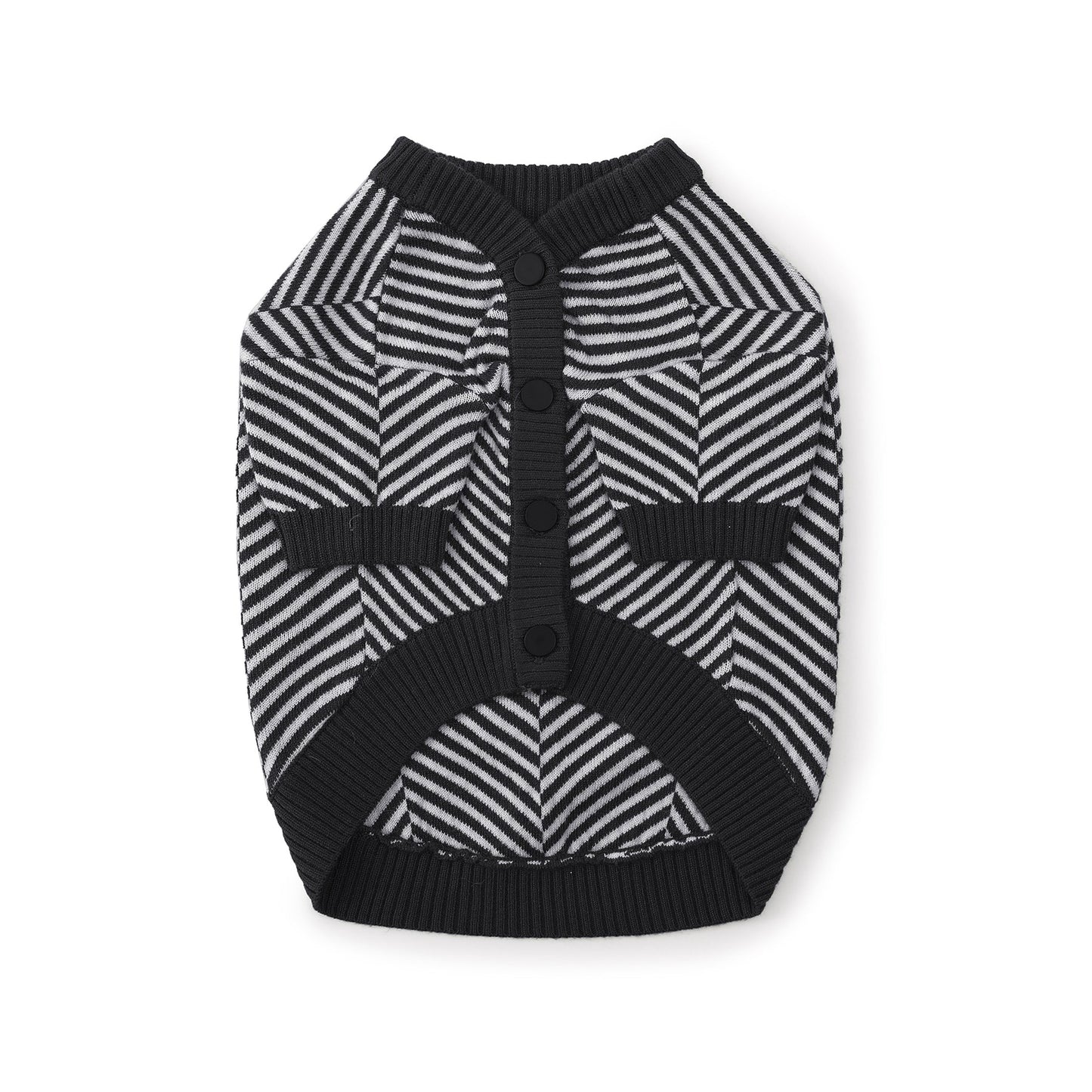 Zig-Zag Cardigan Sweater by OVERGLAM DS (BLACK WHITE)