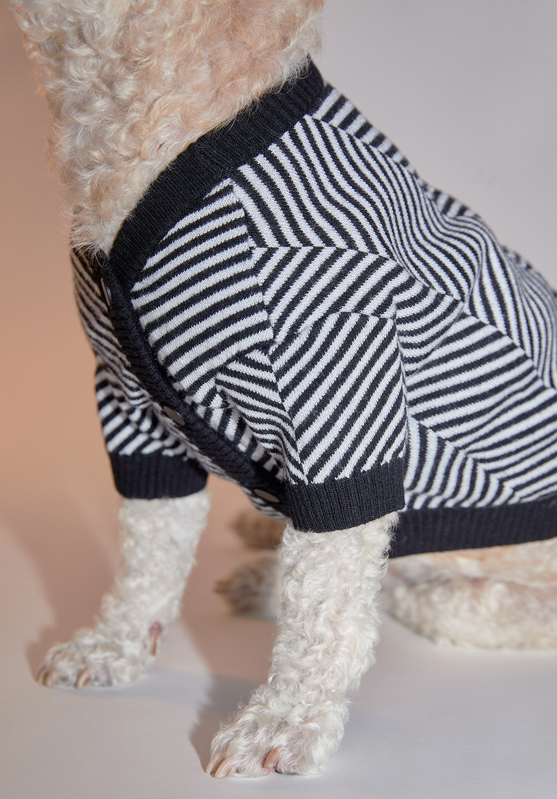 Zig-Zag Cardigan Sweater by OVERGLAM DS (BLACK WHITE)