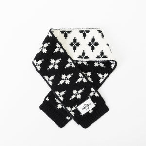 Floral Jacquard Woolen Scarf by OVERGLAM DS (BLACK WHITE)