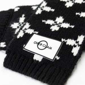 Floral Jacquard Woolen Scarf by OVERGLAM DS (BLACK WHITE)