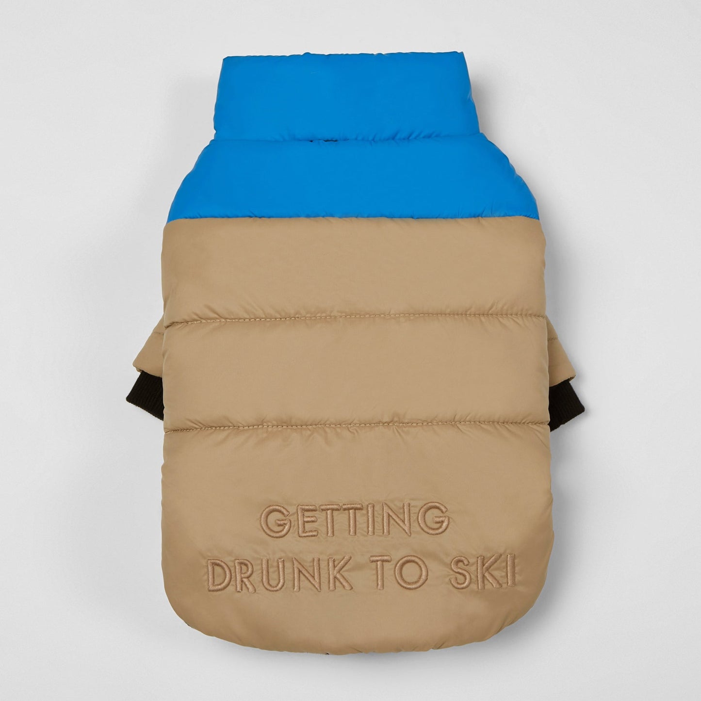 Contrast Button Up Puffer Ski Jacket by OVERGLAM DS (APRICOT BLUE)