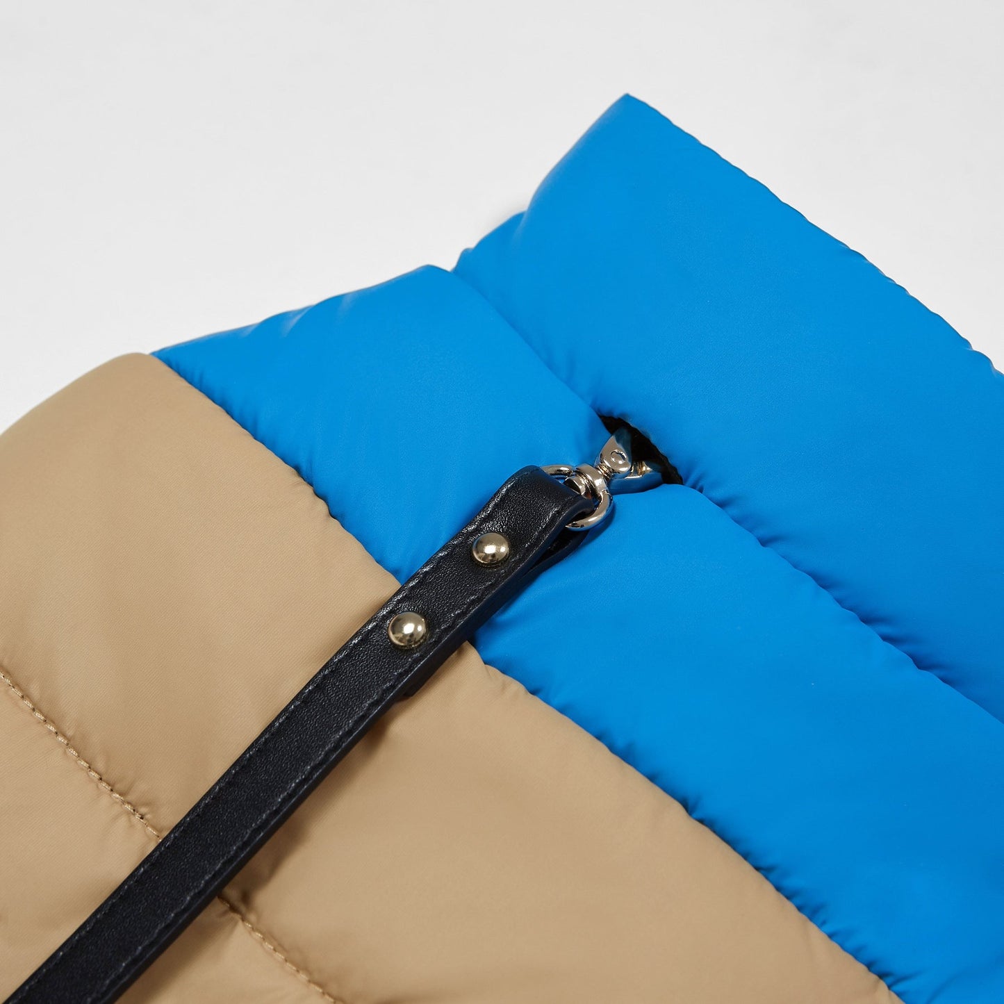 Contrast Button Up Puffer Ski Jacket by OVERGLAM DS (APRICOT BLUE)