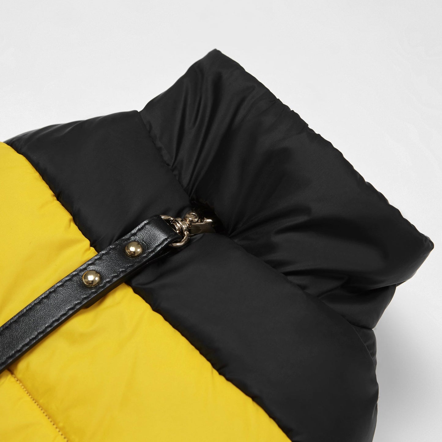 Contrast Button Up Puffer Ski Jacket by OVERGLAM DS (YELLOW BLACK)
